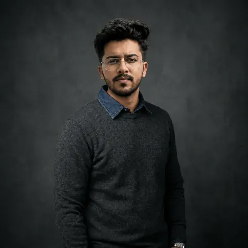 Mudassir portrait - studio gray backdrop